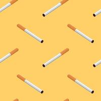 Cigarette seamless pattern on a yellow background. Flat illustration vector