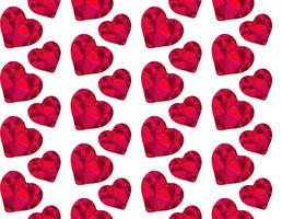 Faceted heart pattern with a three-dimensional gemstone-like appearance. Luxurious and romantic aesthetic perfect for Valentine's Day themes. Versatile for fabric, packaging, or digital design. vector