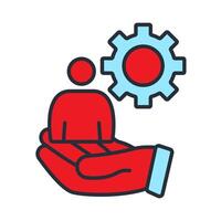 skills icons isolated on colours vector