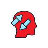 behavior icons isolated on colours vector