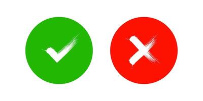 Checkmark icons set. Tick and X mark sign. and web design. illustration on white background vector