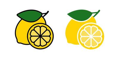 Lemon icons set. Fresh lemon sign. for mobile concept and web design. illustration on white background vector