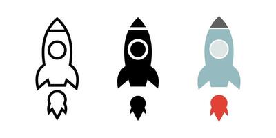 Set of Rocket icons set. for mobile concept and web design. illustration on white background vector