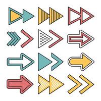 Arrows Set icons Colorful Collections vector