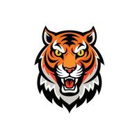 Bold Wild Tiger Face Illustration Design On White Background vector