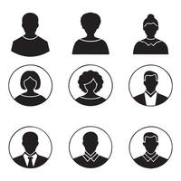 Set user profile icon set profile people silhouette vector