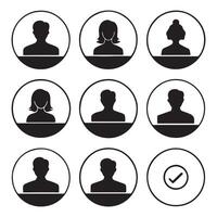 User profile icon set profile people silhouette vector