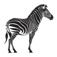Black Zebra Silhouette Icon vector
