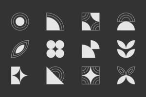 Bauhaus shape element with black background vector