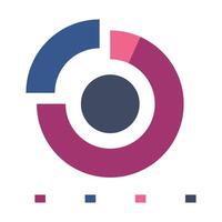 Business Statistic Pie Chart Graphic Design vector