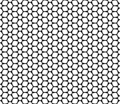 Black and white ornamental composition with infinite repetition, blending elegant patterns and detailed decorative motifs vector