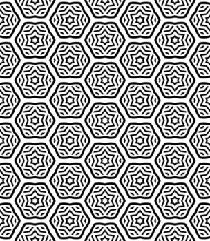 escala de grises resumen modelo con infinito repetición, mezcla sofisticado motivos y fluido mosaico vector