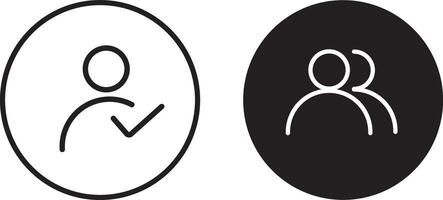 User avatar icon or button. Person icon. or login buttons, Profile and people, Line and flat style silhouette. people icon. vector