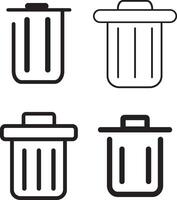 Bin icon, delete icon, sign, trash bin open symbols vector