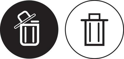 Recyclable Waste Line Icon Design., Trash can collection. Trash icons set, vector