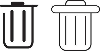 Garbage Can Icons set, Bin Line Icon, Multi Series vector