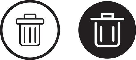 Garbage Bin Line Icon, Trash Icon Design with vector