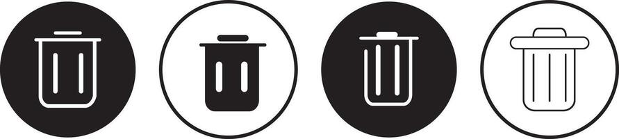 Bin icon set. delete, Trash can collection. Trash icons set, Trash Icon Design with vector