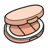 A drawing of a face blush flat icon, designed in a modern and minimalistic style. vector