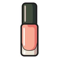A drawing of a pink nail polish flat icon, designed with a modern and minimalistic look. vector