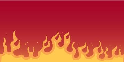 Blazing fire in red background vector