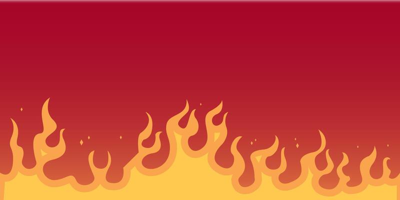 Blazing fire in red background