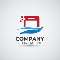 Techno apps logo design icon template vector