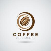 coffee bean logo flat icon design template vector