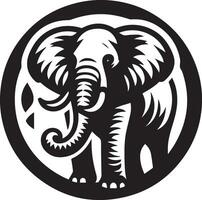Elephant Design Black and White Art vector