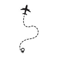 plane flight path icon illustration design template vector
