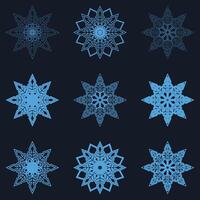 Snowflake icon set on isolated background. Isolated snowflake icon collection. Christmas icon set. illustration vector