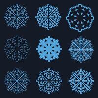 A Set of snowflake icons collection isolated on background. Christmas icon set. illustration vector