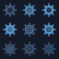 Snowflake icons set. Snowflake symbols. Snow icon. Isolated snowflake icon collection. Christmas icon set. illustrator vector