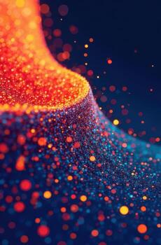 resumen ola de vistoso partículas fluido en oscuro antecedentes foto