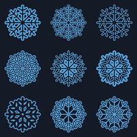 Snowflakes shape icon set. Creative snow design. Snow set, Snowflake symbols. Snow icon. Christmas icon set. illustration. vector