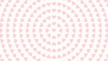Simple Romantic Pastel Pink Heart Circular Pattern on Soft White Horizontal Background Design vector
