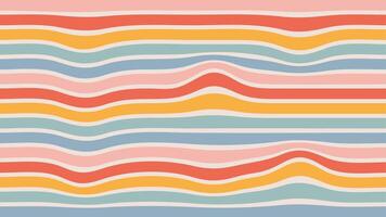 Groovy Hippie Distorted Stripe Background. Retro Wave Uneven Stripes, Warped Streaks, Wavy Lines. Twisted Trendy psychedelic retro backdrop. Rectangular texture. Y2k aesthetic design vector