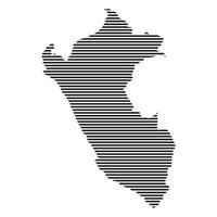Peru map with lined pattern illustration vector
