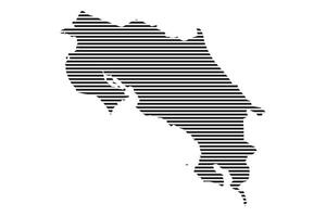 Costa Rica map with lined pattern illustration vector