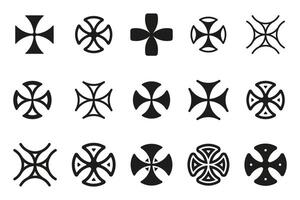 Icon set of Maltese cross vector