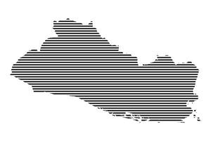 El Salvador map with lined pattern illustration vector