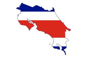 Costa Rica Map with Flag Colors illustration vector