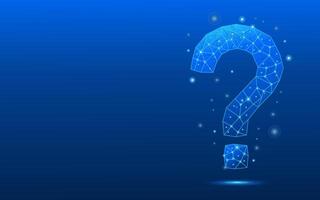 Electric blue abstract digital question mark. vector