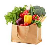 Paper Bag With Vegetables Isolated on Transparent Background png