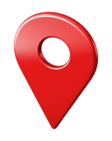 Red Location Icon 3D Style Isolated on Transparent Background png