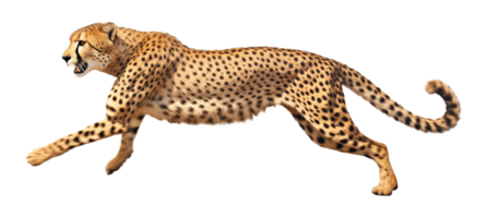 Cheetah Running Side View Isolated on Transparent Background png