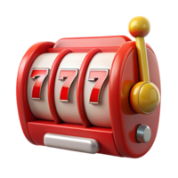 Casino machine 3d illustration isolated on the transparent background. Gambling concept png