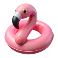 Pink inflatable flamingo 3d illustration isolated on the transparent background png
