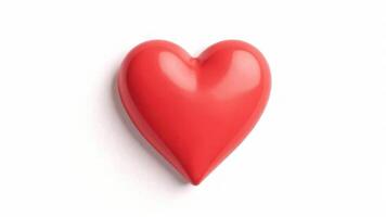 Red heart representing love and affection on white background photo