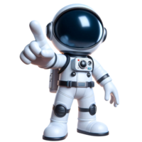 Astronaut Character in Space Suit Pointing Forward png